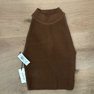 Aritzia Babaton Sculpt Knit Mockneck Halter